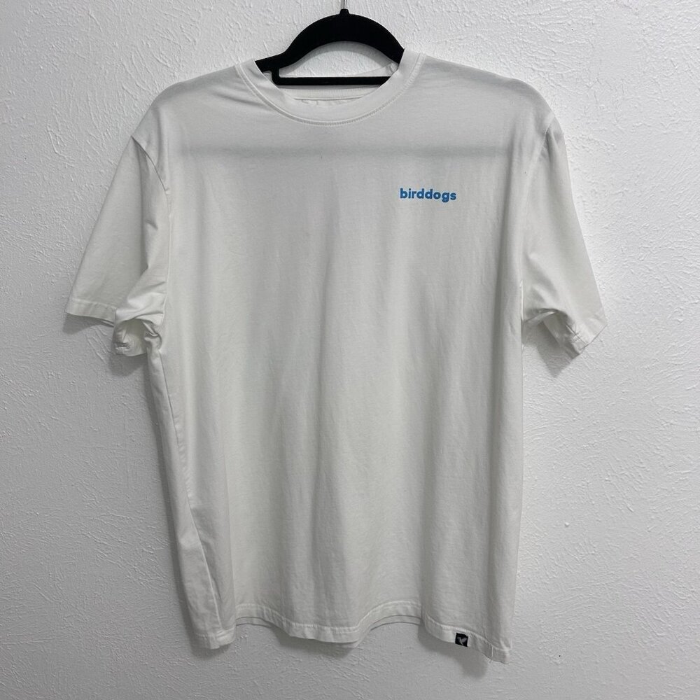 Birddogs Hummingbird T-Shirt Mens Size Large White Short Sleeve Crewneck Graphic